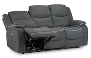 Harald Graphite Fabric 3 Seater Electric Recliner Sofa