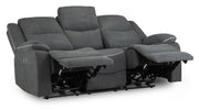 Harald Graphite Fabric 3 Seater Electric Recliner Sofa