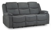 Harald Graphite Fabric 3 Seater Electric Recliner Sofa