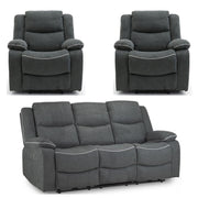 Harald Grey Fabric 3+1+1 Seater Electric Recliner Sofa Set
