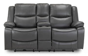 Harald Grey Faux Leather 2 Seater Electric Recliner Sofa