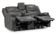 Harald Grey Faux Leather 2 Seater Electric Recliner Sofa