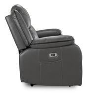 Harald Grey Faux Leather 2 Seater Electric Recliner Sofa