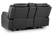 Harald Grey Faux Leather 2 Seater Electric Recliner Sofa