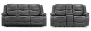 Harald Grey Faux Leather 3+2 Seater Electric Recliner Sofa Set