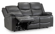 Harald Grey Faux Leather 3 Seater Electric Recliner Sofa