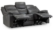 Harald Grey Faux Leather 3 Seater Electric Recliner Sofa