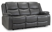 Harald Grey Faux Leather 3 Seater Electric Recliner Sofa