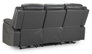 Harald Grey Faux Leather 3 Seater Electric Recliner Sofa
