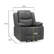 Harald Grey Faux Leather Electric Recliner Armchair