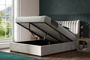 Harcourt Lt Grey Velvet Super King Size Bed 