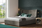 Harcourt Mid Grey Velvet Super King Size Bed 