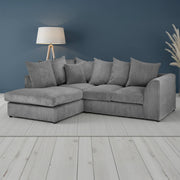 Harley Jumbo Grey Fabric Corner Sofa - LHF
