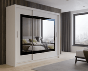Hazel 250cm Sliding Door Wardrobe Grey Glass 