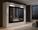 Hazel 250cm Sliding Door Wardrobe Grey Glass 