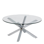 Heaven Round Coffee Table with Glass Top and Chrome Legs 