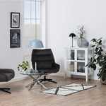 Heaven Round Coffee Table with Glass Top and Chrome Legs 