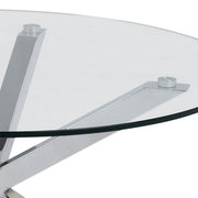 Heaven Round Coffee Table with Glass Top and Chrome Legs 