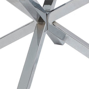 Heaven Round Coffee Table with Glass Top and Chrome Legs 