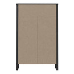 High Rock Chest of Drawers in Matt Black/Riviera Oak 