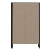 High Rock Chest of Drawers in Matt Black/Riviera Oak 