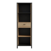 High Rock Shelf Unit in Matt Black/Riviera Oak 