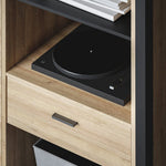 High Rock Shelf Unit in Matt Black/Riviera Oak 