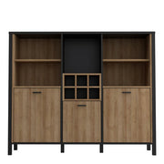 High Rock Shelf Unit in Matt Black/Riviera Oak 