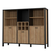 High Rock Shelf Unit in Matt Black/Riviera Oak 