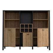 High Rock Shelf Unit in Matt Black/Riviera Oak 