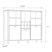 High Rock Shelf Unit in Matt Black/Riviera Oak 