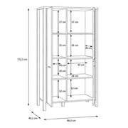 High Rock Small Display Cabinet in Matt Black/Riviera Oak 