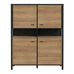 High Rock Storage Cabinet in Matt Black/Riviera Oak 