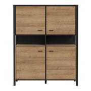 High Rock Storage Cabinet in Matt Black/Riviera Oak 