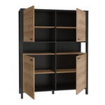 High Rock Storage Cabinet in Matt Black/Riviera Oak 