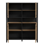 High Rock Storage Cabinet in Matt Black/Riviera Oak 