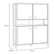 High Rock Storage Cabinet in Matt Black/Riviera Oak 