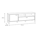 High Rock TV Unit in Matt Black/Riviera Oak 