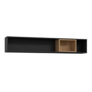 High Rock Wall Shelf in Matt Black/Riviera Oak 