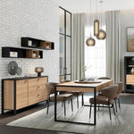 High Rock Wall Shelf in Matt Black/Riviera Oak 