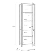 High Rock Wide Display Cabinet in Matt Black/Riviera Oak 