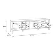 High Rock Wide TV Unit in Matt Black/Riviera Oak 