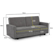 Hive Grey Fabric 3 Seater Click Clack Sofa Bed