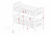 Wooden Bunk Bed Ignas with Storage