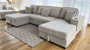 Camden Sofa Bed - Beige U Shape Corner - 312 x 166 x 166 CM