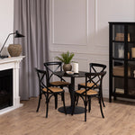 Ibiza Small Round Café Table with Black Ash Top and Matt Black Base 