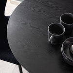 Ibiza Small Round Café Table with Black Ash Top and Matt Black Base 