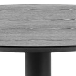 Ibiza Small Round Café Table with Black Ash Top and Matt Black Base 
