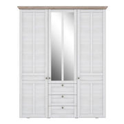 Iloppa 3 Door Wardrobe in Snowy Oak/Oak Nelson 