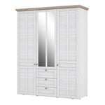 Iloppa 3 Door Wardrobe in Snowy Oak/Oak Nelson 